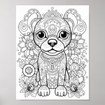 Cão Mandala Coloração de Adultos