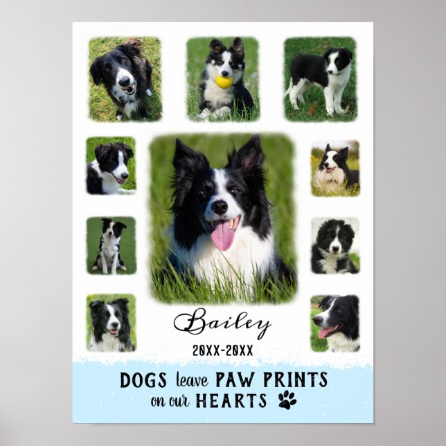 Poster Cão Personalizado Colagem de Fotografias Desbotada (Frente)