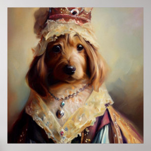 Poster Cão - Princesa Medieval