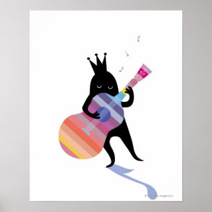 Poster Cão que joga a guitarra
