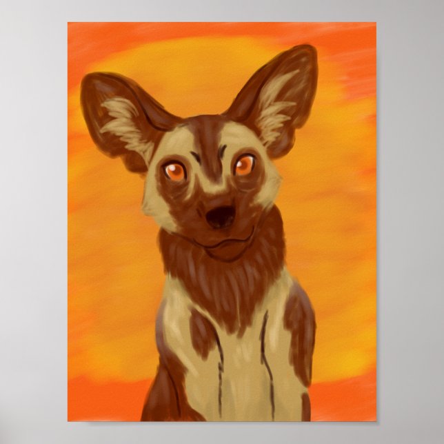 Pôster Cão selvagem africano (Frente)
