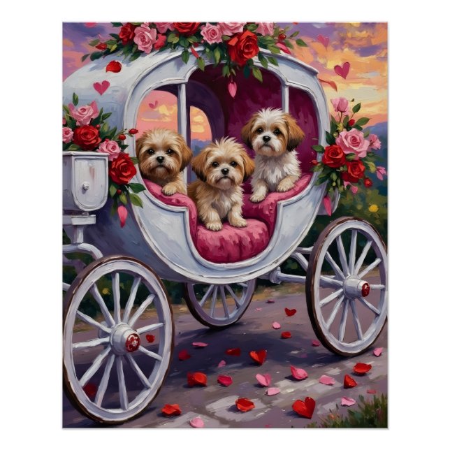 Pôster Cão Shih Tzu Dia dos Namorados (Frente)