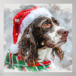 Poster Cão Springer Spaniel Natal Festivo
