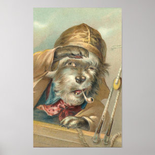 Poster Cão Vintage Salty