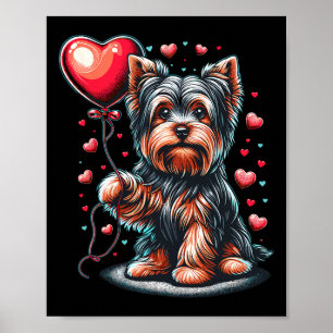 Poster Cão Yorkshire Terrier Dia dos Namorados Yorkie Val