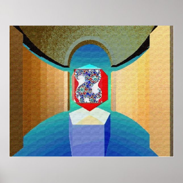 Poster CAOS E TEMPOS DE ORDEM Arte Fractal Surreal (Frente)