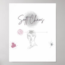 Caos Suave _Poster de Arte de Linha Minimalista_