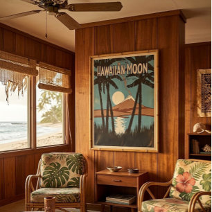 Poster Capa da Música Vintage Hawaiian Moon Foxtrot