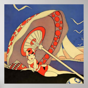 Poster Capa da Revista “Bathing Beauty” por J Carlos