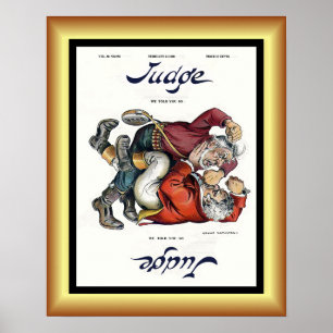 Poster Capa da Revista Judge 24 Fev 1900 ~Ótimas Cores! ~