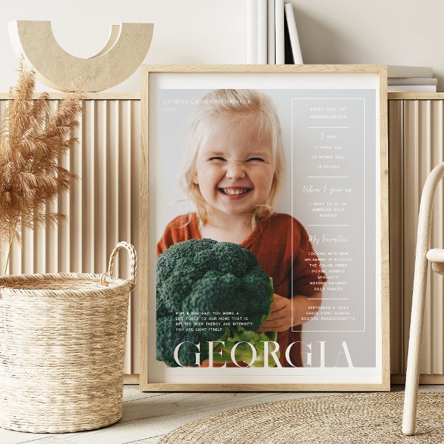 Poster Capa da Revista Modern Minimal | 1º Dia de Aula (Criador carregado)