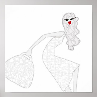Poster Capa de Colorir Garota Feliz Dançando Glamurosa