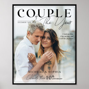 Poster Capa de Foto com Borda Preta do Casal do Ano