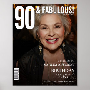 Poster Capa de Revista Aniversário de 90 anos Bem-vindo