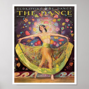 POSTER CAPA DE REVISTA DE DANÇA DOS ANOS 1920