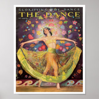 POSTER CAPA DE REVISTA DE DANÇA DOS ANOS 1920