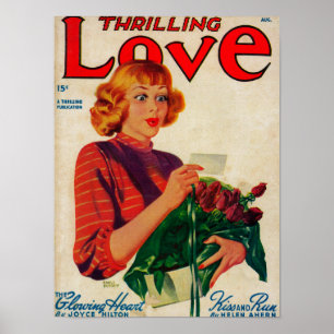 Pôster Capa de revista de excitação do amor