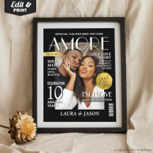 Capa de Revista do Dia dos Namorados Personalizada