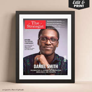 Poster Capa de Revista Personalizada, Presente de Negócio