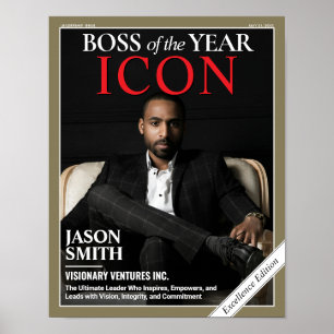 Poster Capa de Revista Personalizada, Presente para Chefe
