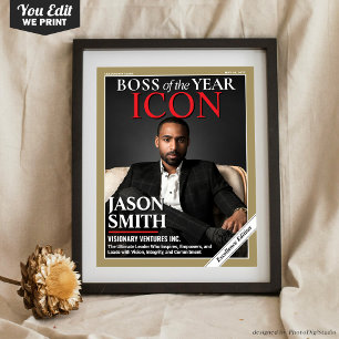 Poster Capa de Revista Personalizada, Presente para Chefe