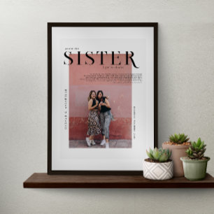 Poster Capa de Revista Presente para Irmãs Foto Colagem