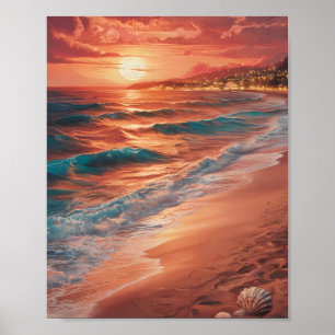 Poster Capa do mar na hora do ouro