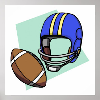 Poster capacete azul de futebol