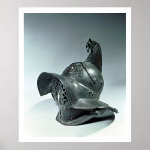 Poster Capacete de bronze do gladiador de Thracian,