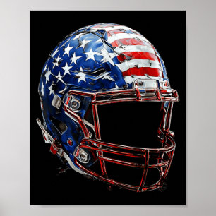 Poster Capacete de Futebol Americano Bandeira dos EUA Esp
