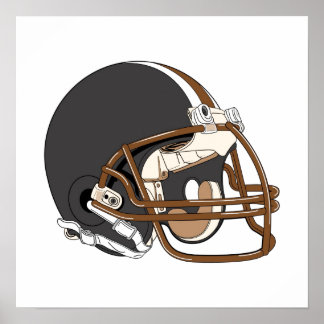 Poster Capacete de Futebol Brown