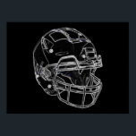 Poster Capacete de futebol de pop Art<br><div class="desc">Trabalhos de arte Digitais dos Jogos Americanos - Estilo de Arte Pop - Capacete de Futebol</div>