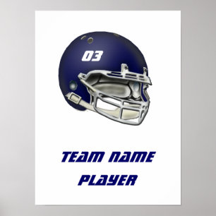 Poster Capacete de futebol dos azuis marinhos
