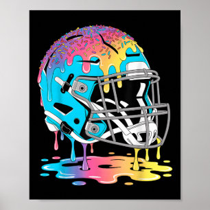 Poster Capacete de Futebol Sorvete Derramando Jogador de 