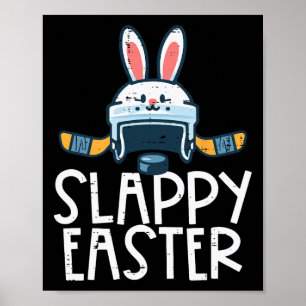 Poster Capacete de hóquei no gelo de Páscoa Slappy Bunny