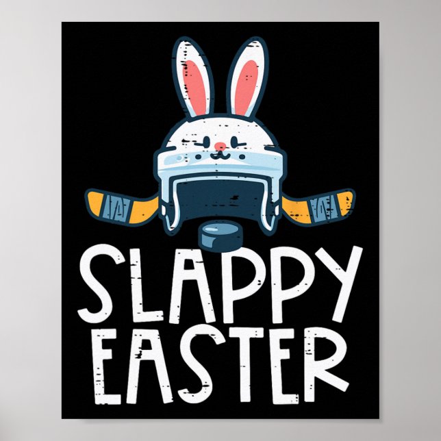 Poster Capacete de hóquei no gelo de Páscoa Slappy Bunny  (Frente)