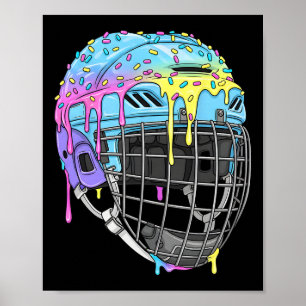 Poster Capacete de hóquei para meninos sorvete pingando p