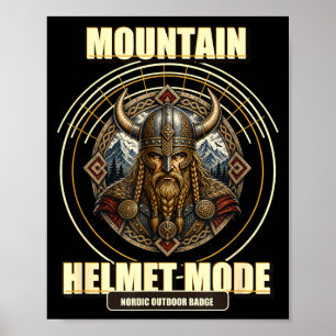 Poster Capacete de montanha modo nórdico outdoor viking n