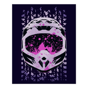 Pôster Capacete de moto de saia-gráfica