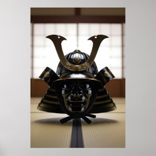 Poster Capacete de Samurai Japonês