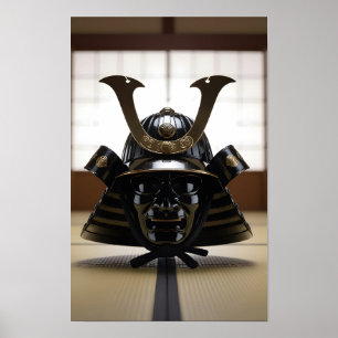 Poster Capacete de Samurai Japonês