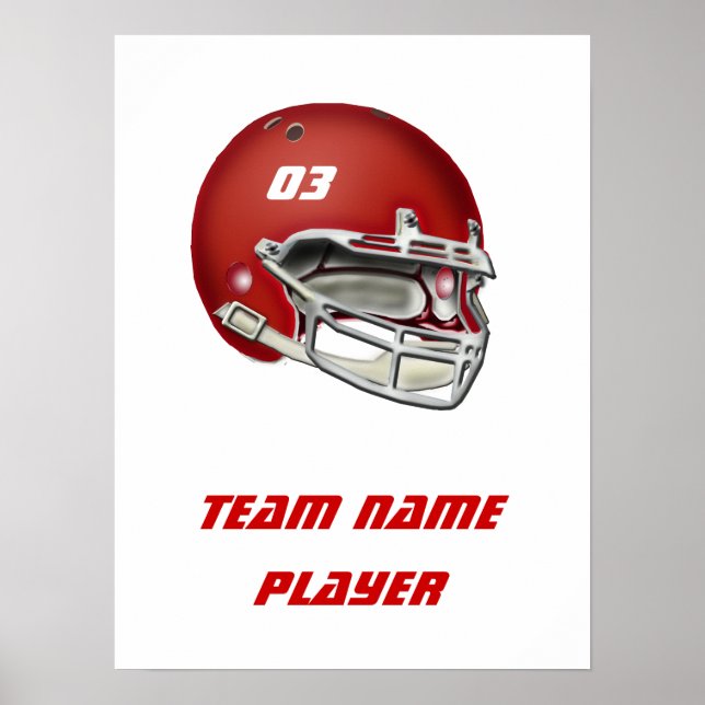Poster Capacete Red Futebol (Frente)