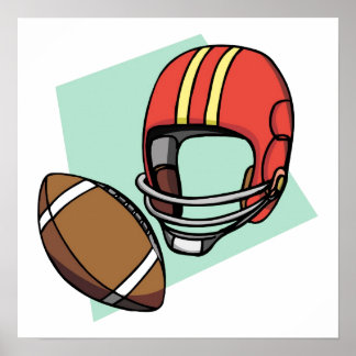 Poster capacete vermelho de futebol