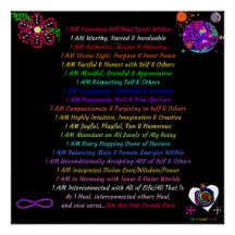 Capacitação de afirmações cósmicas, 20" x 20", Pos