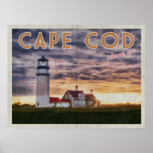 Pôster Cape Cod dá-lhe boas-vindas viagens vintage
