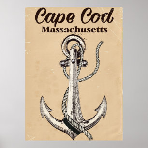 Pôster Cape Cod Massachusetts Cartaz de viagem vintage