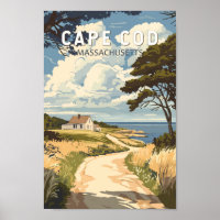 Cape Cod Massachusetts Viagem Art Vintage