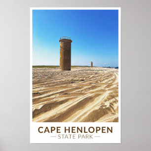 Poster Cape Henlopen State Park Delaware Watercolor