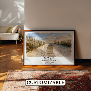 Poster Cape May Nova Jersey Poster, Aquarela, Personaliza