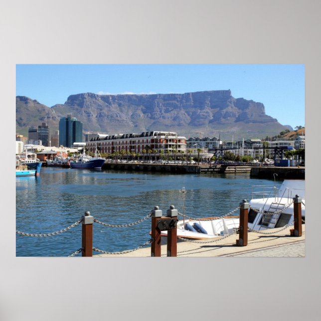 Pôster Cape Town Harbour and Table Mountain (Frente)
